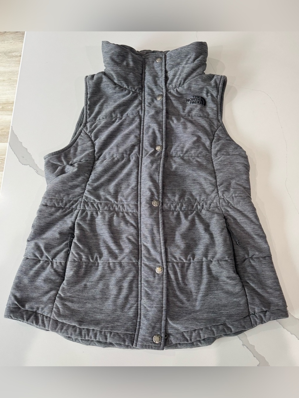 The North Face Womens Heather Gray Puffer Vest